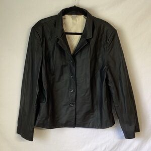 Reneshanta Classic Black Women's Leather Jacket Size XL
